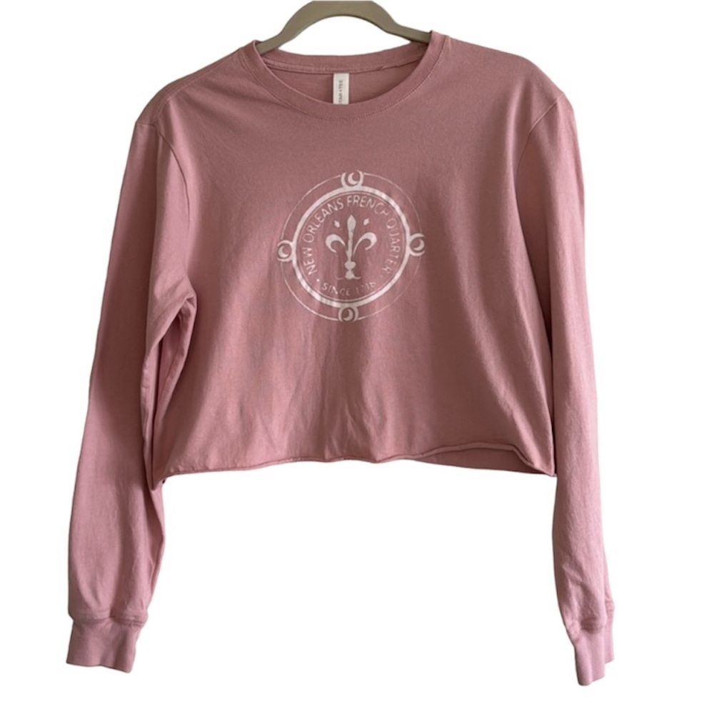 Star Tee Cropped Long Sleeve Shirt Size Small